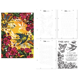 Sizzix Studio Stamp & Stencil 9 Set Cat Kerr The Visiter