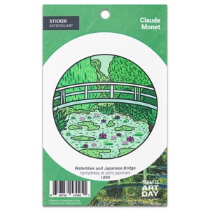 Today is Art Day Sticker Water Lilies and Japanese Bridge