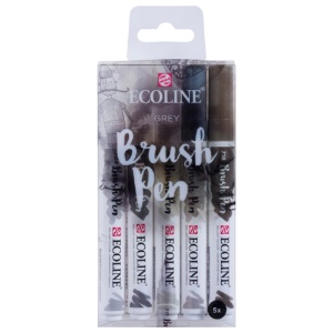 Talens Ecoline Watercolor Brush Pen 5 Set Grey