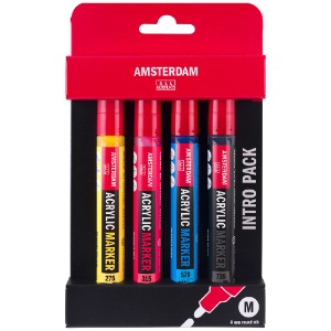 Amstersdam Acrylic Marker 4 x 4mm Set Intro Pack