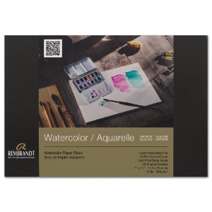 Rembrandt 100% Cotton Watercolor Paper Block 140lb 20 Sheets 7"x10" CP