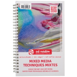 Talens Art Creation Mixed Media Paper Pad 98lb 40 Sheets 5.5"x8.5"