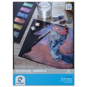 Van Gogh Black Watercolor Paper Pad 140lb 15 Sheets 11"x15" Black CP