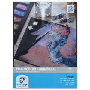 Van Gogh Black Watercolor Paper Pad 140lb 15 Sheets 9"x12" Black CP