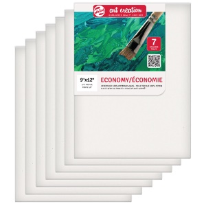 Talens Art Creation Economy Cotton Stretched Canvas 7 Pack 9"x12"