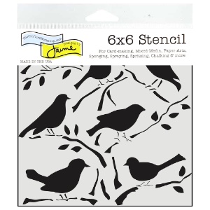 The Crafter's Workshop Designs By Jamie Stencil 6"x6" Birds