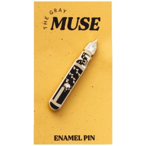 The Gray Muse Enamel Pin Floral Fountain Pen