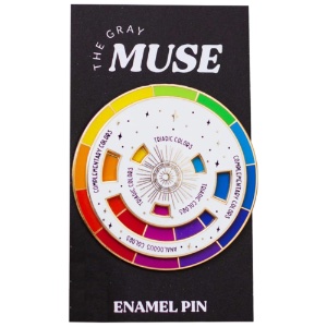 The Gray Muse Enamel Pin Color Wheel Spinner
