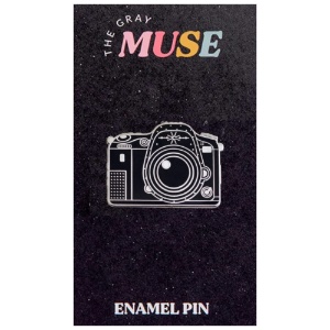 The Gray Muse Enamel Pin DSLR Camera