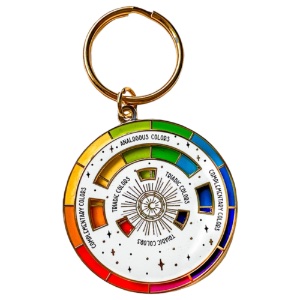 The Gray Muse Keychain Color Wheel Spinner White/Gold