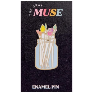 The Gray Muse Enamel Pin Paint Brushes