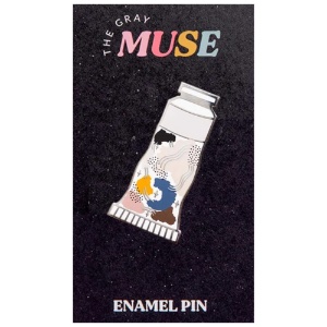 The Gray Muse Enamel Pin Abstract Art Paint Tube