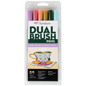 Tombow Dual Brush Pen 6 Set Teatime