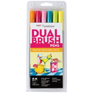 Tombow Dual Brush Pen 6 Set Happy Hour