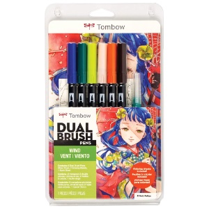 Tombow Dual Brush Pen Manga Illustration 10 Set Wind