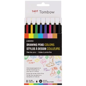 Tombow MONO 03 Drawing Pen 8 Set Assorted Colors