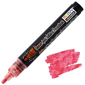 Marvy Uchida DecoFabric Just Glitter Premium Marker Glitter Red