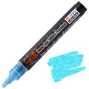 Marvy Uchida DecoFabric Just Glitter Premium Marker Glitter Blue