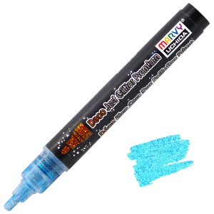 Marvy Uchida DecoFabric Just Glitter Premium Marker Glitter Blue