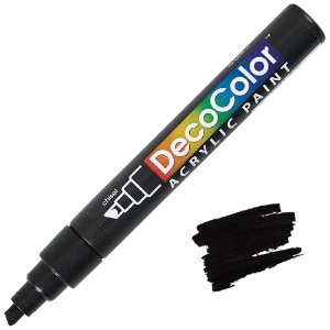 Marvy Uchida DecoColor Acrylic Marker Chisel Black