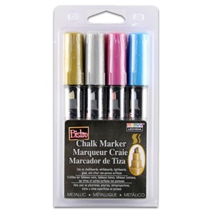 Marvy Uchida Bistro Chalk Marker Chisel Metal 4 Set