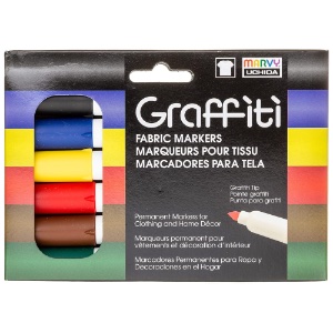Marvy Uchida Graffiti Fabric Marker - Primary Set