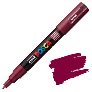 Uni POSCA PC-1M Acrylic Paint Marker Extra Fine 0.7mm Red Wine