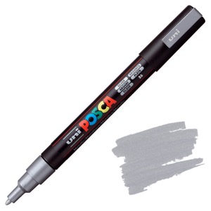 Uni POSCA PC-3M Acrylic Paint Marker Fine Bullet 1.3mm Silver