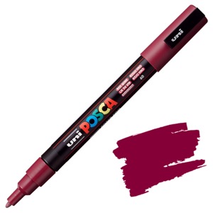 Uni POSCA PC-3M Acrylic Paint Marker Fine Bullet 1.3mm Red Wine