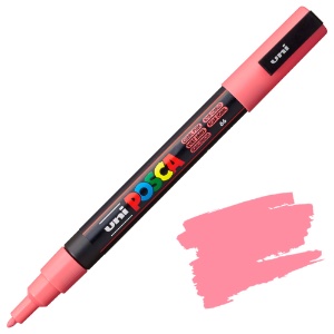 Uni POSCA PC-3M Acrylic Paint Marker Fine Bullet 1.3mm Coral Pink