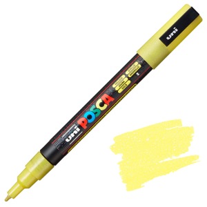 Uni POSCA PC-3M Acrylic Paint Marker Fine Bullet 1.3mm Glitter Yellow