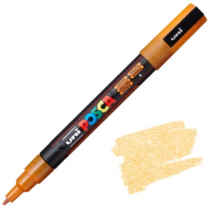 Uni POSCA PC-3M Acrylic Paint Marker Fine Bullet 1.3mm Glitter Orange