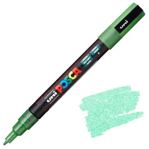 Uni POSCA PC-3M Acrylic Paint Marker Fine Bullet 1.3mm Glitter Green