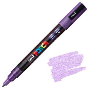 Uni POSCA PC-3M Acrylic Paint Marker Fine Bullet 1.3mm Glitter Violet