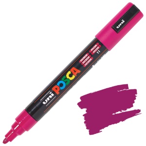 Uni POSCA PC-5M Acrylic Paint Marker Medium Bullet 2.5mm Fuchsia