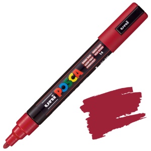 Uni POSCA PC-5M Acrylic Paint Marker Medium Bullet 2.5mm Dark Red