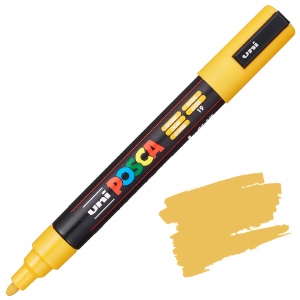 Uni POSCA PC-5M Acrylic Paint Marker Medium Bullet 2.5mm Ochre