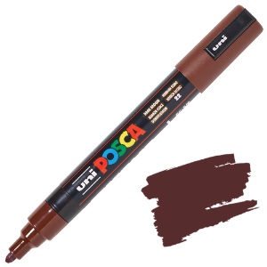 Uni POSCA PC-5M Acrylic Paint Marker Medium Bullet 2.5mm Dark Brown