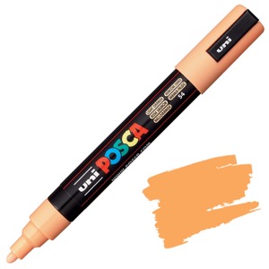 Uni POSCA PC-5M Acrylic Paint Marker Medium Bullet 2.5mm Light Orange