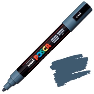 Uni POSCA PC-5M Acrylic Paint Marker Medium Bullet 2.5mm Slate Grey