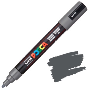 Uni POSCA PC-5M Acrylic Paint Marker Medium Bullet 2.5mm Deep Grey