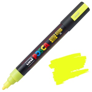 Uni POSCA PC-5M Acrylic Paint Marker Medium Bullet 2.5mm Fluorescent Yellow