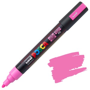 Uni POSCA PC-5M Acrylic Paint Marker Medium Bullet 2.5mm Fluorescent Pink