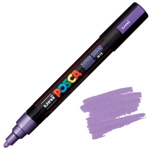 Uni POSCA PC-5M Acrylic Paint Marker Medium Bullet 2.5mm Metallic Violet