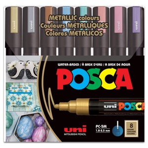 Uni POSCA Marker PC-5M Medium Bullet 8 Set Metallic Colours