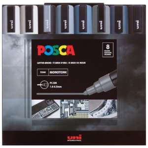 Uni POSCA Marker PC-5M Medium Bullet 8 Set Monotone