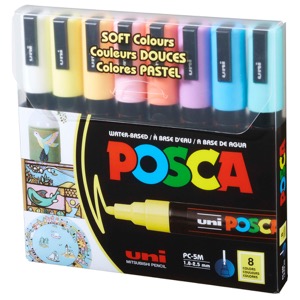 Uni POSCA Marker PC-5M Medium Bullet 8 Set Soft Colours