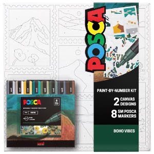 Uni POSCA Paint-By-Number Canvas Kit Boho Vibes