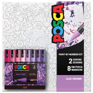 Uni POSCA Paint-By-Number Canvas Kit Lilac Dream
