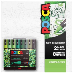 Uni POSCA Paint-By-Number Canvas Kit Swamp & Slither